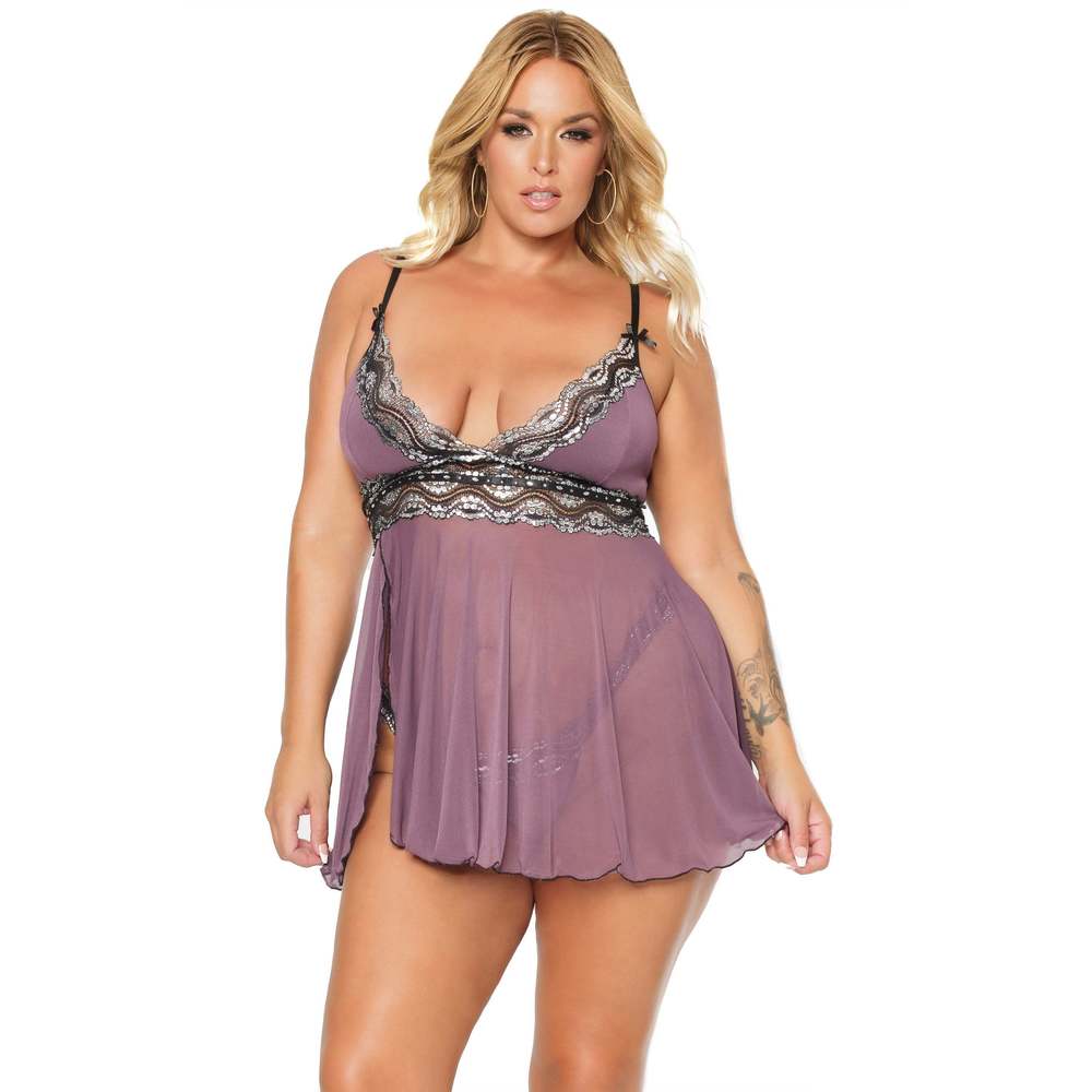 Coquette - Plus Size Babydoll & G-String